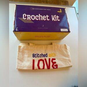 Crochet Kit with Cream Tote